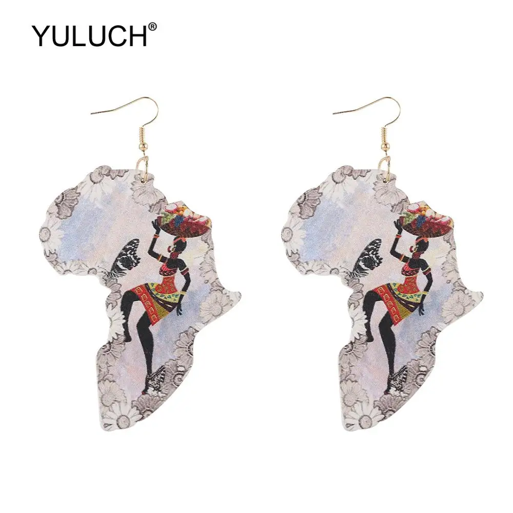 YULUCH 2019 NEW Design African Wooden Map Painted Printing Fashion Drop Earrings Ethnic Pendant Jewelry For Women Party Gifts
YULUCH 2019 NEW Design African Wooden Map Painted Printing Fashion Drop Earrings Ethnic Pendant Jewelry For Women Party Gifts