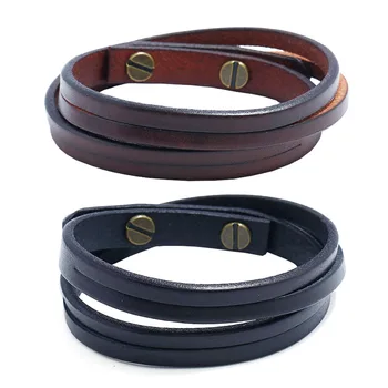 Simple Double-deck Leather Bracelets&Bangles For Men Punk brown/Black Wristband Cuff Jewelry boy Gift
Simple Double-deck Leather Bracelets&Bangles For Men Punk brown/Black Wristband Cuff Jewelry boy Gift