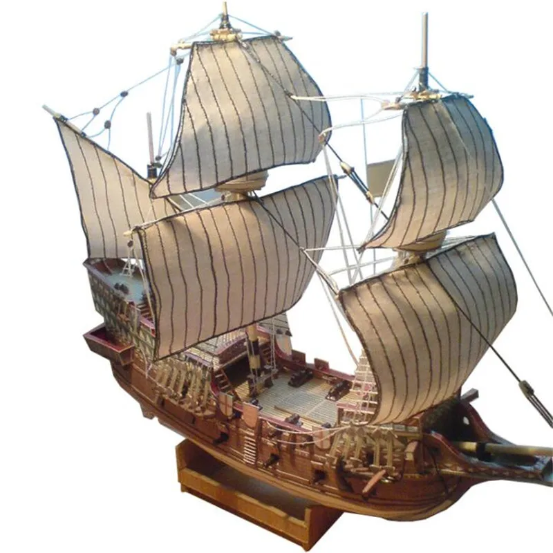 

1:100 3D England Golden Hind Galleon Ship Boat Paper Model Assemble Hand Work Puzzle Game DIY Paper Models Boat Toys