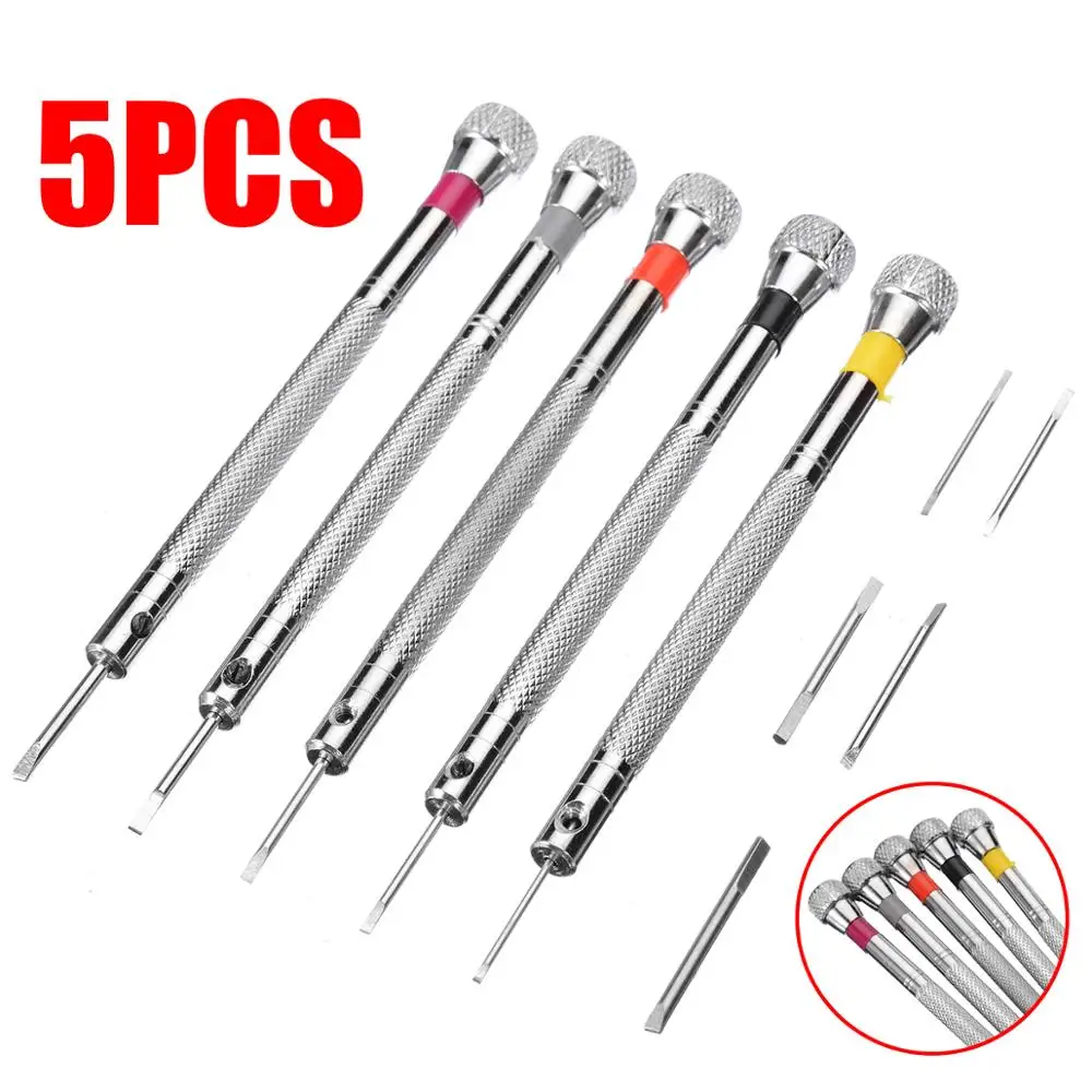 5pcs Silver Clock Watch Tools Screwdriver Set Link Pin Remover Screwdrivers for Watch Repair Tool Kit
5pcs Silver Clock Watch Tools Screwdriver Set Link Pin Remover Screwdrivers for Watch Repair Tool Kit