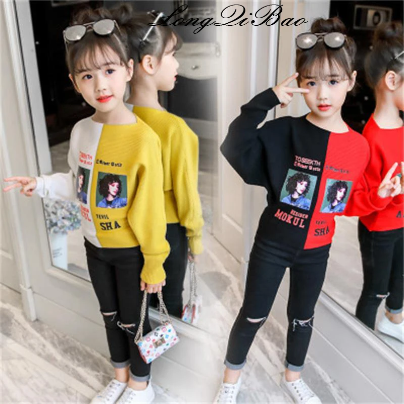 2018 autumn girls pullover sweater big children's sweater Korean version of the loose bat shirt casual printing spring and autum
2018 autumn girls pullover sweater big children's sweater Korean version of the loose bat shirt casual printing spring and autum