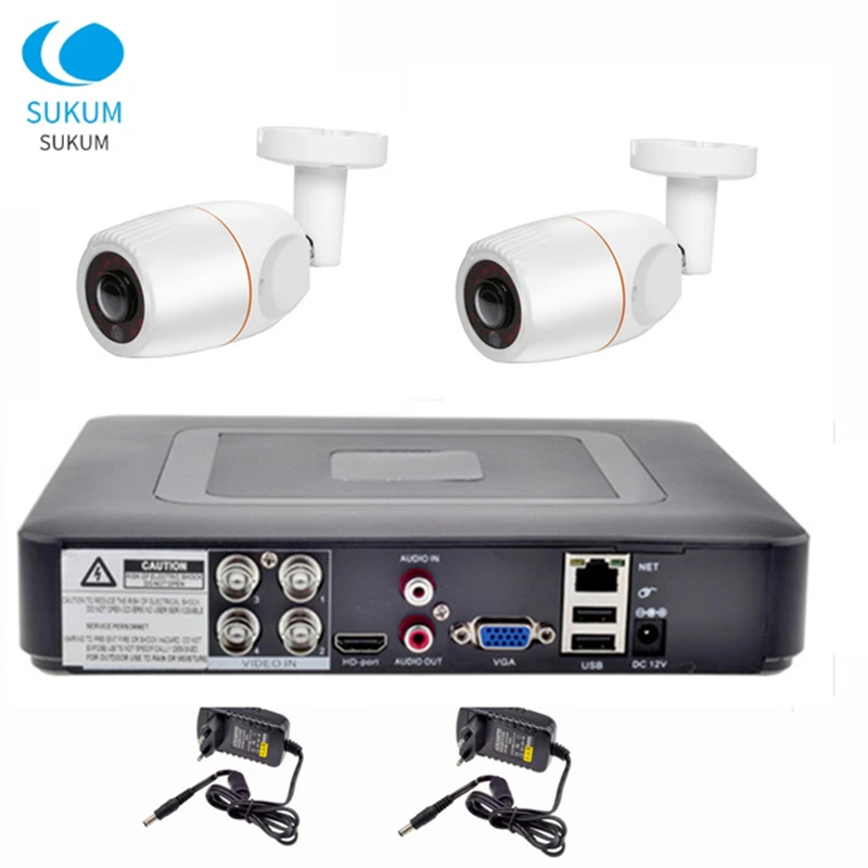 

4CH DVR CCTV System 2PCS Cameras 2CH 2MP Fisheye Outdoor Security Camera Waterproof 1080P AHD CCTV DVR Surveillance Set