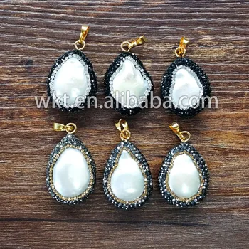 WT-NP049 New!Natural mother of pearl pendants with Rhine stone paved, Fashion white freshwater pearl pendants
WT-NP049 New!Natural mother of pearl pendants with Rhine stone paved, Fashion white freshwater pearl pendants
