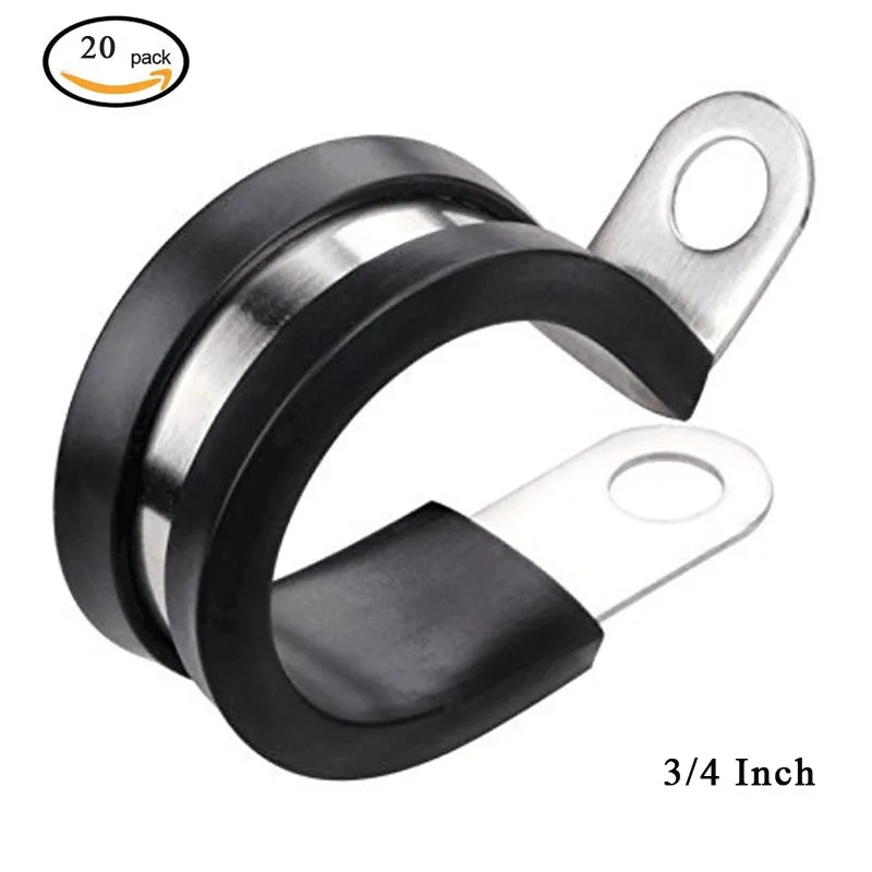 Cable Clamp 20 Pack 3/4 Inch Stainless Steel Cable Clamp Pipe Clamp Metal Clamp Rubber Cushioned (3/4 Inch) Cable Ties
Cable Clamp 20 Pack 3/4 Inch Stainless Steel Cable Clamp Pipe Clamp Metal Clamp Rubber Cushioned (3/4 Inch) Cable Ties