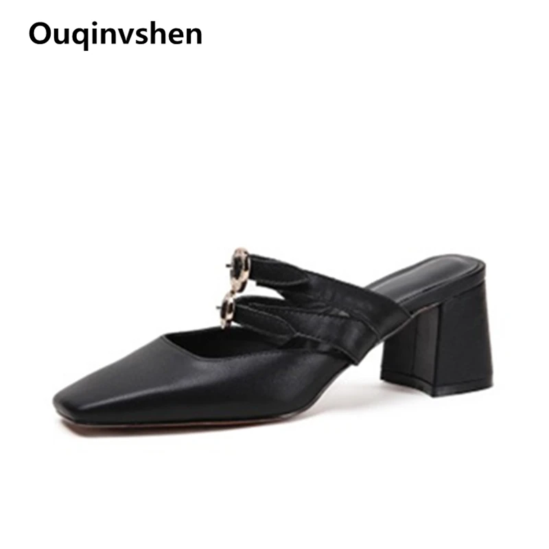 Ouqinvshen Buckle Leather Mules High Heels Square Toe Concise Fashion White Womens Slippers Outdoor Mixed Colors Ladies Shoes
Ouqinvshen Buckle Leather Mules High Heels Square Toe Concise Fashion White Womens Slippers Outdoor Mixed Colors Ladies Shoes