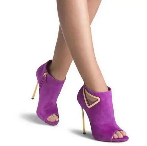 New Fashion Metal Triangle Cut Out Women Ankle Boots Blade High Heel Ladies Sexy Boots Purple Suede Leather Female Spring Boots
New Fashion Metal Triangle Cut Out Women Ankle Boots Blade High Heel Ladies Sexy Boots Purple Suede Leather Female Spring Boots