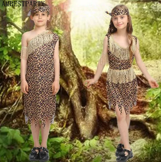 Halloween cosplay costume Adult Kids savage caveman costumes leopard flintstone African tribal Hunter Indian clothes AMBESTPARTY
Halloween cosplay costume Adult Kids savage caveman costumes leopard flintstone African tribal Hunter Indian clothes AMBESTPARTY