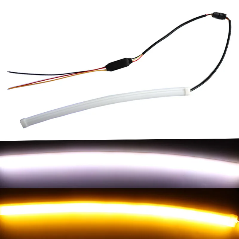 Dual color 30cm 45cm 60cm 85cm DRL Flexible LED Tube Strip Daytime Running Lights & Turn Signal Light Parking Lamps 2 function
Dual color 30cm 45cm 60cm 85cm DRL Flexible LED Tube Strip Daytime Running Lights & Turn Signal Light Parking Lamps 2 function