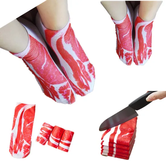 2019 New Fashion Creative Bacon Printed Happy Funny Pattern 3D Pork Meat Socks Casual Ankle Boat Sock Men Women Kids Low Cut
2019 New Fashion Creative Bacon Printed Happy Funny Pattern 3D Pork Meat Socks Casual Ankle Boat Sock Men Women Kids Low Cut