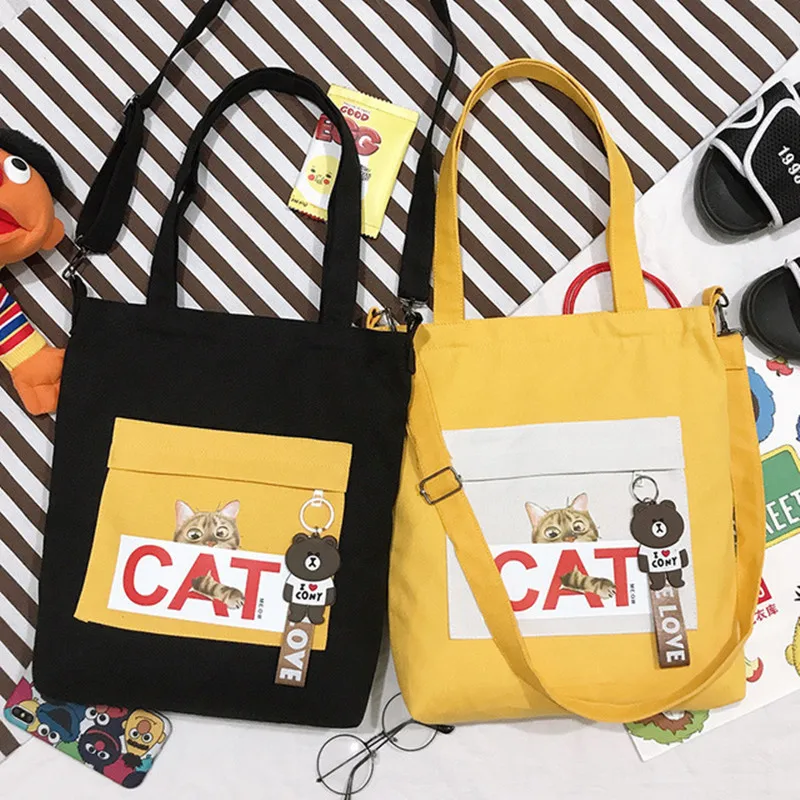 Korean Simple Wild Package Canvas Bag Harajuku Handbags Cat One Shoulder Bags Shopping Tote Students Cute Bags
Korean Simple Wild Package Canvas Bag Harajuku Handbags Cat One Shoulder Bags Shopping Tote Students Cute Bags