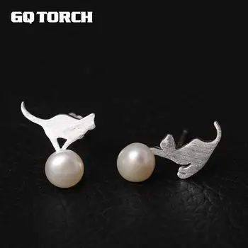 GQTORCH 925 Sterling Silver Personality Pearls Stud Earrings Cat Play Ball Natural Freshwater Pearls Jewelry For Women
GQTORCH 925 Sterling Silver Personality Pearls Stud Earrings Cat Play Ball Natural Freshwater Pearls Jewelry For Women