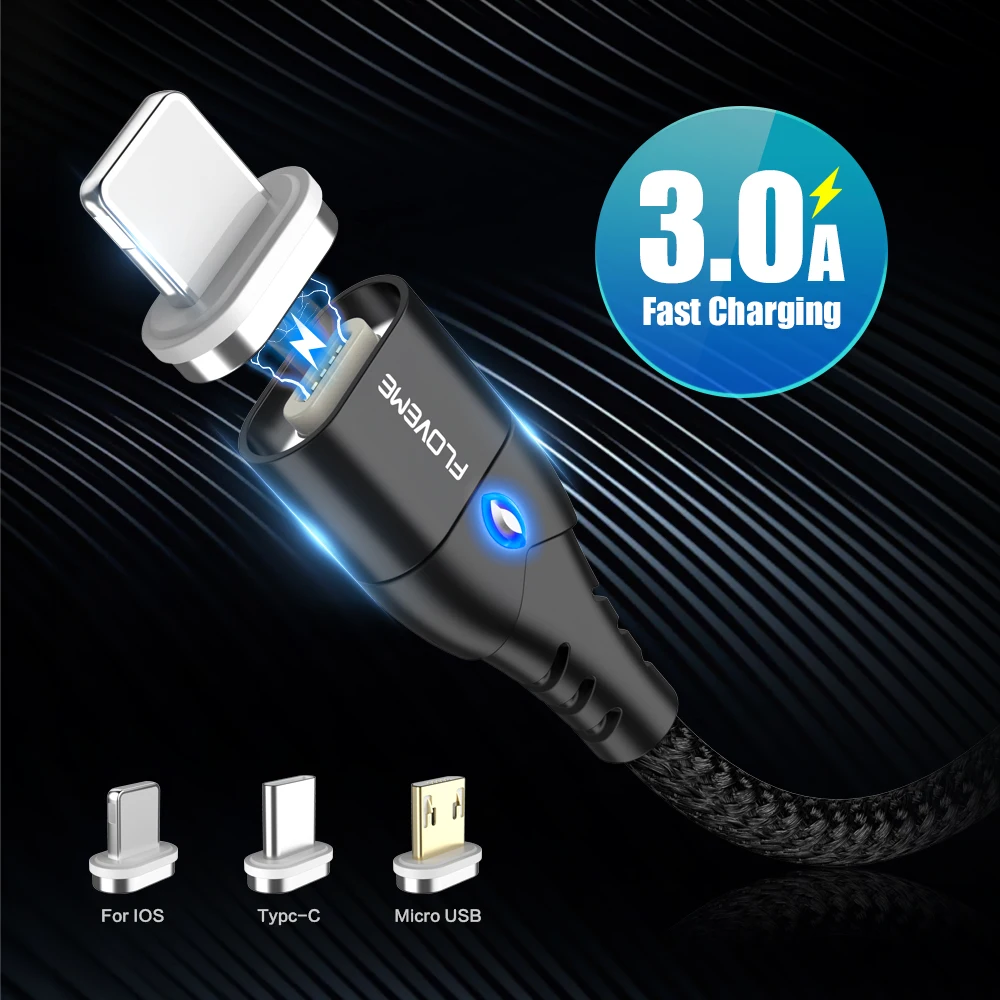 FLOVEME 1M 3A Magnetic USB Cable For iPhone XS MAX XR X 8 7 Micro USB Type C Cable Fast Magnet Charging Charger Micro usb Cable
FLOVEME 1M 3A Magnetic USB Cable For iPhone XS MAX XR X 8 7 Micro USB Type C Cable Fast Magnet Charging Charger Micro usb Cable