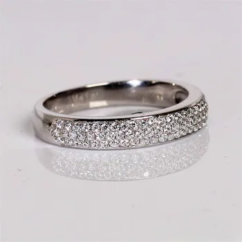 Solid 925 Sterling Silver Wedding Ring Stunning Micro-paved Diamonds Ring Romantic Jewelry White Gold Color Band
Solid 925 Sterling Silver Wedding Ring Stunning Micro-paved Diamonds Ring Romantic Jewelry White Gold Color Band