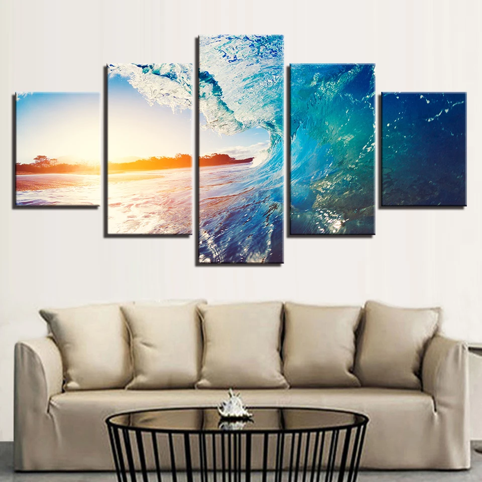 Canvas Paintings Framework 5 Pieces Sunset Blue Sea Wave Seascape Pictures Home Decor HD Prints Posters For Living Room Wall Art
Canvas Paintings Framework 5 Pieces Sunset Blue Sea Wave Seascape Pictures Home Decor HD Prints Posters For Living Room Wall Art
