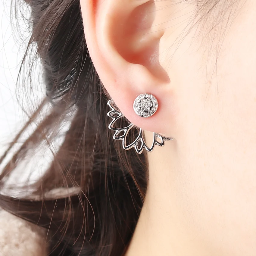 1 Pair Rhinestone Earring Lotus Flower Stud Earrings for Women Double Sided Gold Color Silver Earrings Fashion Jewelry
1 Pair Rhinestone Earring Lotus Flower Stud Earrings for Women Double Sided Gold Color Silver Earrings Fashion Jewelry