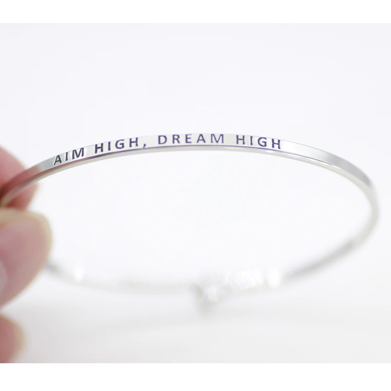Inspirational Letter Bangles "AIM HIGH,DREAM HIGH" Pulsera Copper Bangles Jewelry Factory Price for You YP6449
Inspirational Letter Bangles "AIM HIGH,DREAM HIGH" Pulsera Copper Bangles Jewelry Factory Price for You YP6449