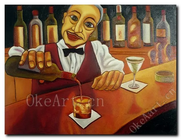 Handmade Modern Oil Painting POP Art Kitchen Bartender Wall Canvas Home Decoration Free Shipping C015 | Дом и сад