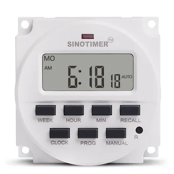 SINOTIMER 5V Weekly 7 Days Programmable Digital Time Switch Relay Timer Control Countdown Recall Cancel for Electric Appliance
SINOTIMER 5V Weekly 7 Days Programmable Digital Time Switch Relay Timer Control Countdown Recall Cancel for Electric Appliance