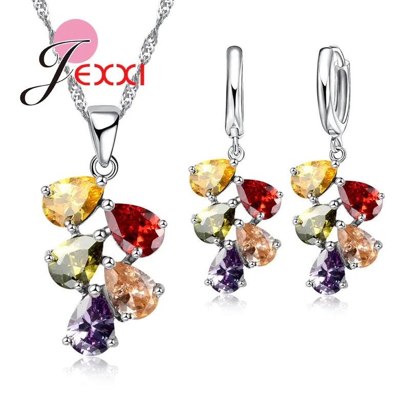 Crystal 925 Sterling Silver Jewelry Set For Women Lady Best Gift For Birthday Anniversary AAA Zircon Necklace Earrings
Crystal 925 Sterling Silver Jewelry Set For Women Lady Best Gift For Birthday Anniversary AAA Zircon Necklace Earrings