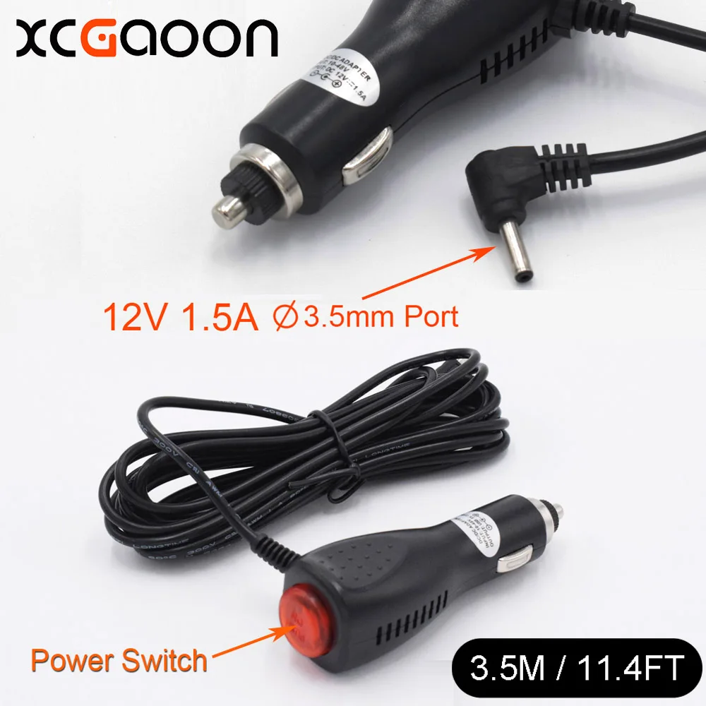 XCGaoon 3.5mm Port Car Charger for Car Radar Detector / DVR Camera / GPS, input DC 12V-24V Output DC 12V 1.5A, Cable Length 3.5m
XCGaoon 3.5mm Port Car Charger for Car Radar Detector / DVR Camera / GPS, input DC 12V-24V Output DC 12V 1.5A, Cable Length 3.5m