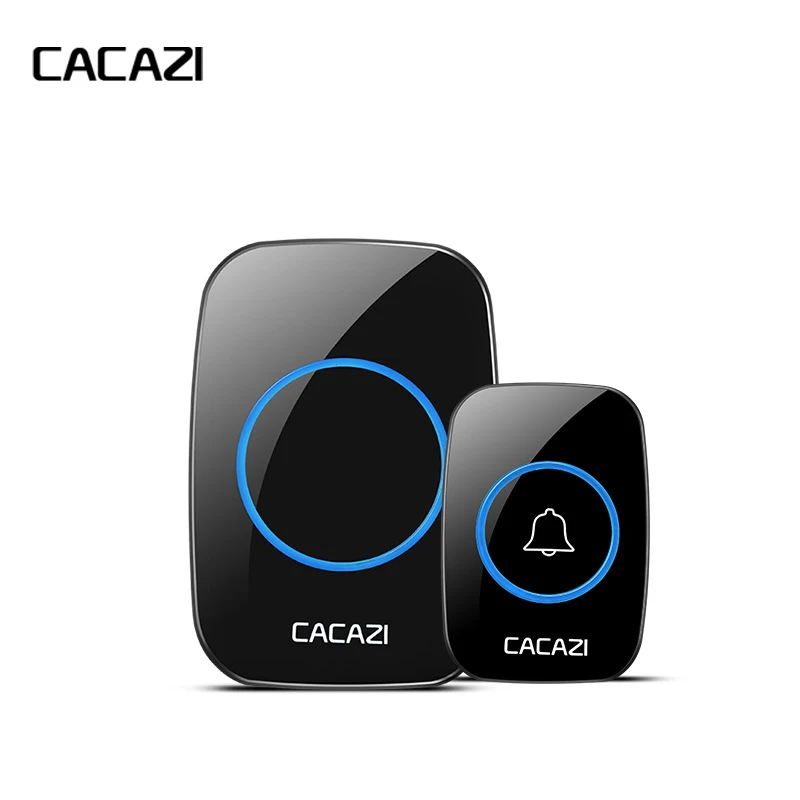 

CACAZI Wireless White Doorbell Waterproof 300M Remote EU AU UK US Plug smart Door Bell Chime battery 1 button 1 receiver AC