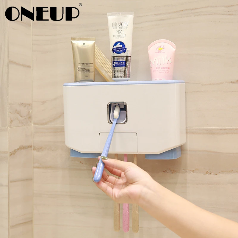 ONEUP Automatic Toothpaste Dispenser Toothbrush Holder Bathroom Products Nail-free Wall Mount Rack Bath Set Toothpaste Squeezers
ONEUP Automatic Toothpaste Dispenser Toothbrush Holder Bathroom Products Nail-free Wall Mount Rack Bath Set Toothpaste Squeezers