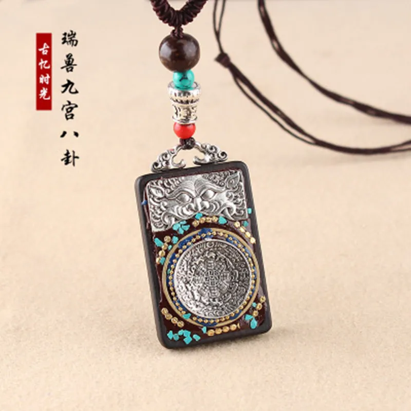 Ebony handmade Nepal evil spirits nine palace gossip national wind sweater chain pendant necklace
Ebony handmade Nepal evil spirits nine palace gossip national wind sweater chain pendant necklace