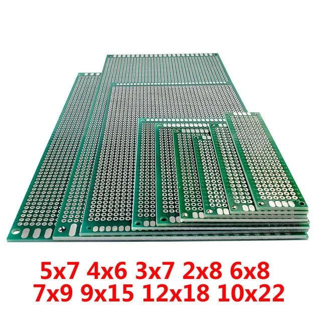 FR4 Circuit Board 5x7 4x6 3x7 2x8 6x8 7x9 9x15 12x18 10x22cm Double Side Prototype Diy Universal Printed Circuit PCB Board
FR4 Circuit Board 5x7 4x6 3x7 2x8 6x8 7x9 9x15 12x18 10x22cm Double Side Prototype Diy Universal Printed Circuit PCB Board