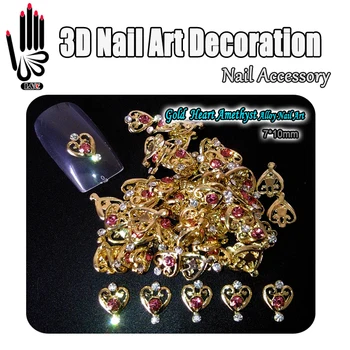 Beauty!!10pcs/Lot Gold Heart Amethyst Crystal Alloy Nail Art 3D Alloy Nail Decoration Glitter Rhinestone Nail Art Decorations
Beauty!!10pcs/Lot Gold Heart Amethyst Crystal Alloy Nail Art 3D Alloy Nail Decoration Glitter Rhinestone Nail Art Decorations