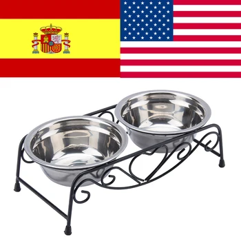 Dog Double Bowl Puppy Food Water Feeder Stainless Steel Water Food Bowl Drinking Dish Pets Supplies
Dog Double Bowl Puppy Food Water Feeder Stainless Steel Water Food Bowl Drinking Dish Pets Supplies