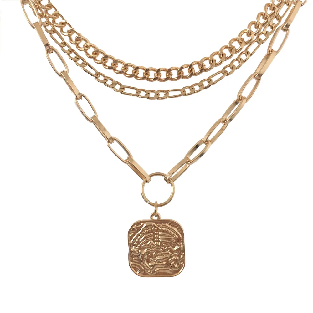 CASUAL WOMEN MAN NECKLACE GOLD COLOR PLATING ROUGH SQUARE PENDANT LAYERED NECKLACE
CASUAL WOMEN MAN NECKLACE GOLD COLOR PLATING ROUGH SQUARE PENDANT LAYERED NECKLACE