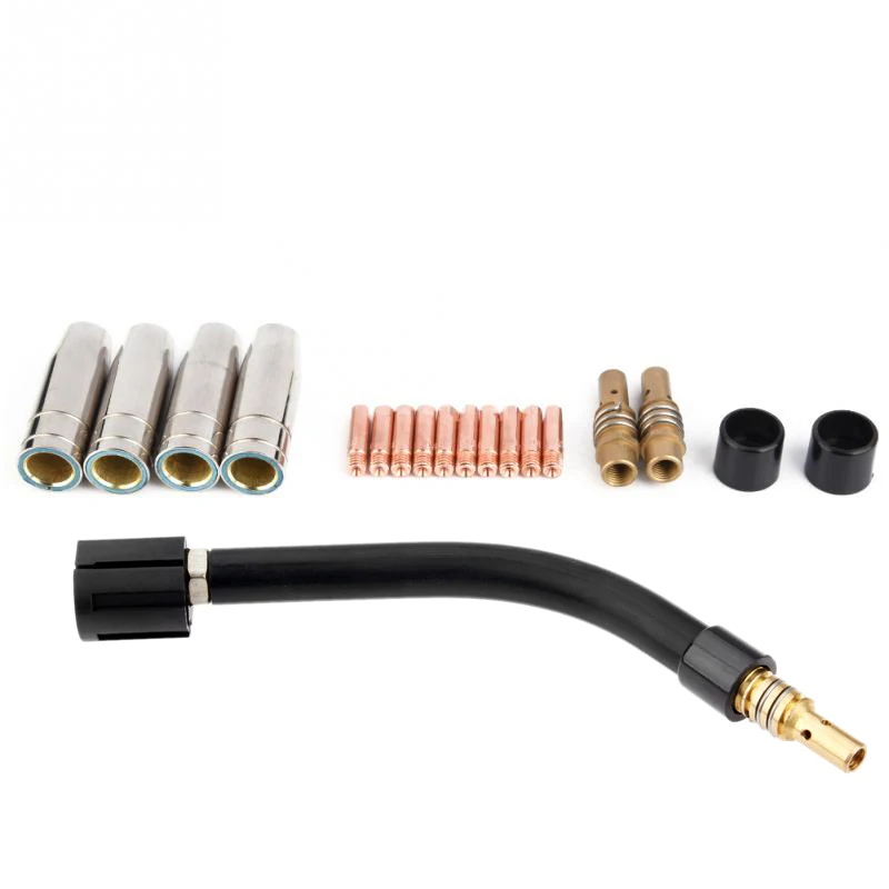 19PCS/Set 15AK Torch MIG/MAG Consumable Electrode Shield Cup Link Rod Tips Goose Neck Bend for MIG Welding Machine
19PCS/Set 15AK Torch MIG/MAG Consumable Electrode Shield Cup Link Rod Tips Goose Neck Bend for MIG Welding Machine