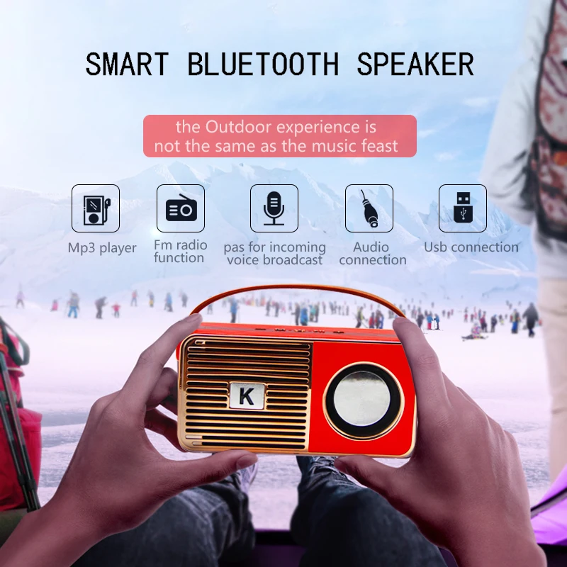 Wireless bluetooth speaker High fidelity Retro radio Full frequency Stereo speaker Bass speaker Outdoor portable speaker
Wireless bluetooth speaker High fidelity Retro radio Full frequency Stereo speaker Bass speaker Outdoor portable speaker