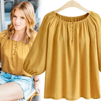 Euro Style New Style Pure Color Round Neck Three Quarter Sleeve Tops Fashion Casual All Matched Women's Blouse Bottoming Shirt
Euro Style New Style Pure Color Round Neck Three Quarter Sleeve Tops Fashion Casual All Matched Women's Blouse Bottoming Shirt
