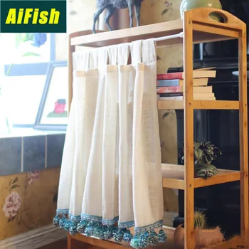 Cotton Linen Semi Sheer Short Kitchen Curtains with Tassel Ball Cafe Half-Curtain Short Panel Drapes Door Curtain Valance QT0413
Cotton Linen Semi Sheer Short Kitchen Curtains with Tassel Ball Cafe Half-Curtain Short Panel Drapes Door Curtain Valance QT0413
