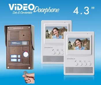 ZHUDELE New product ,top quality 4.3"color video door phone, CCD camera with ID card unlock (1 to 2)
ZHUDELE New product ,top quality 4.3"color video door phone, CCD camera with ID card unlock (1 to 2)