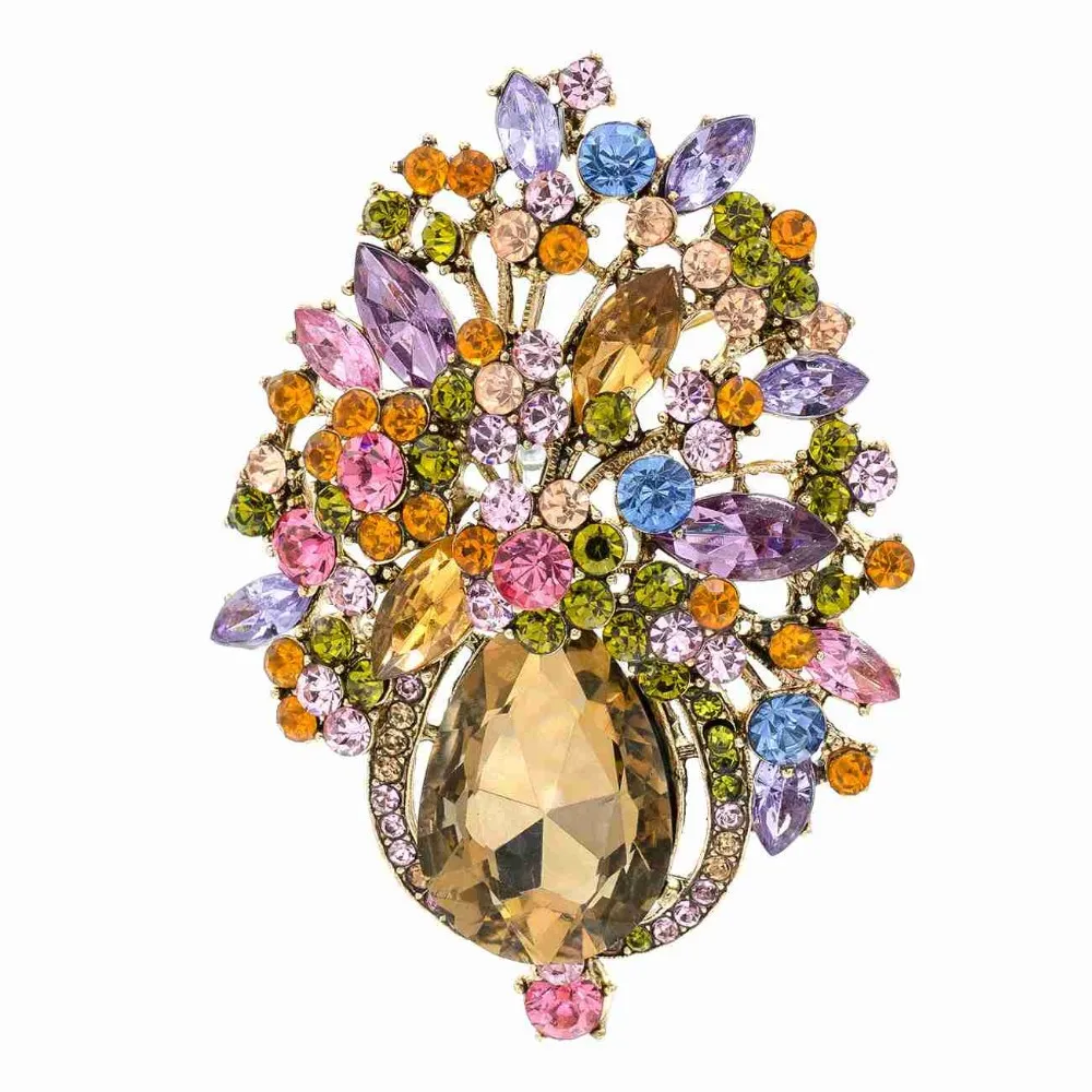 Vintage Style Droplets Flower Group Multicolor Rhinestone Art Brooch Pins Crystal Jewelry Pendant 5844
Vintage Style Droplets Flower Group Multicolor Rhinestone Art Brooch Pins Crystal Jewelry Pendant 5844