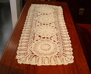 Handmade Crocheted hook flowers cotton Lace Chic hollow Table Runner / Many Uses Curtains / Korean Style Size 35*80cm 
Handmade Crocheted hook flowers cotton Lace Chic hollow Table Runner / Many Uses Curtains / Korean Style Size 35*80cm