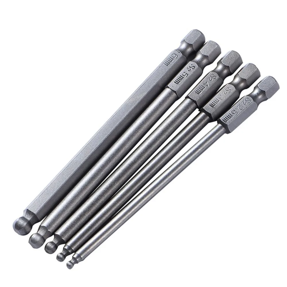 5pcs 100mm Length Magnetic Screwdriver Bits S2 Steel Ball End Hexagon Head Hex Screwdriver Bits Drill Set
5pcs 100mm Length Magnetic Screwdriver Bits S2 Steel Ball End Hexagon Head Hex Screwdriver Bits Drill Set
