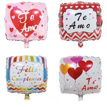 50pcs/lot 18inch Spanish I love You Square Shape Helium Foil Balloons Te Amo Print Balloons For Valentine's Wedding Decoration 
50pcs/lot 18inch Spanish I love You Square Shape Helium Foil Balloons Te Amo Print Balloons For Valentine's Wedding Decoration