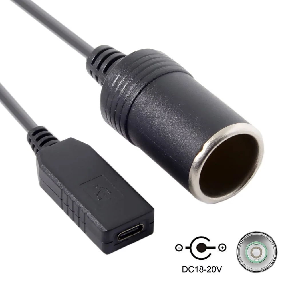 USB 3.1 Type C USB-C to Cigarette Lighter Plug Car Receptacle Charger Cable 20V 100W Auto Interior Accessories
USB 3.1 Type C USB-C to Cigarette Lighter Plug Car Receptacle Charger Cable 20V 100W Auto Interior Accessories
