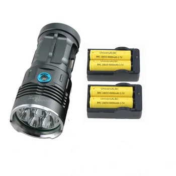 

Waterproof Skyray 9000 Lumen led flashlight 8x Cree XM-L T6 tactical Lantern Torch Lamp With 4x18650 battery & 2x Battery