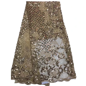 HFX French Embroidery Tulle Fabric Sequin Net Lace High Quality African Lace Fabric Gold Wedding Lace For Nigerian X1303-1
HFX French Embroidery Tulle Fabric Sequin Net Lace High Quality African Lace Fabric Gold Wedding Lace For Nigerian X1303-1