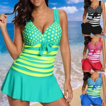 Vintage Polka Dot Sailor Swimsuit Halter Neck Skirtini Swimdress Boyshorts Swimwear Plus Size S-5XL Retro Striped Swimming Suit
Vintage Polka Dot Sailor Swimsuit Halter Neck Skirtini Swimdress Boyshorts Swimwear Plus Size S-5XL Retro Striped Swimming Suit