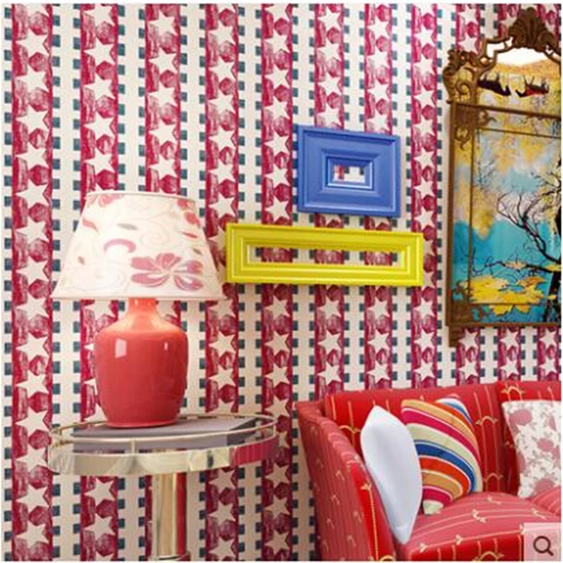 beibehang American English Star Striped Wallpaper Cartoon Kids Room High - grade Wallpaper TV Background Wall papel de parede
beibehang American English Star Striped Wallpaper Cartoon Kids Room High - grade Wallpaper TV Background Wall papel de parede