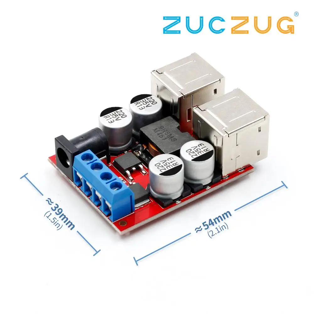 

DC-DC Buck Step-down Vehicle Charging Module 8V-35V to 5V 8A 40W 4 Port USB Power Charging Hub Board Distributor Mobile Charger