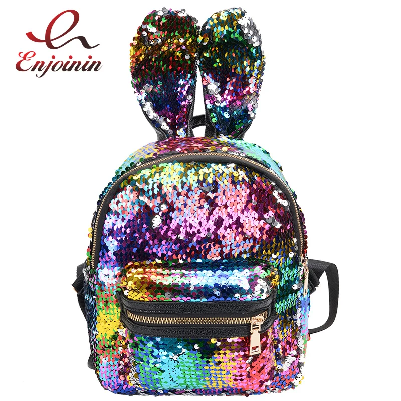 Trend Gradient Color Sequins Rabbit Ears Women's Casual Backpack Travel Mini Shoulder Bag Mochila Feminina School Bag For Women
Trend Gradient Color Sequins Rabbit Ears Women's Casual Backpack Travel Mini Shoulder Bag Mochila Feminina School Bag For Women