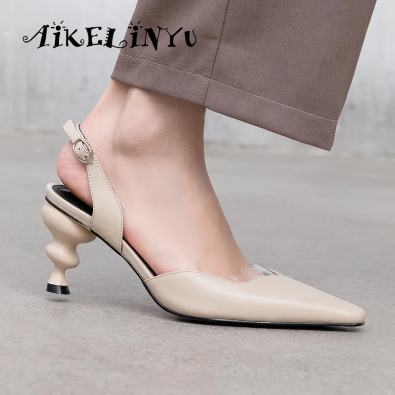 AIKELINYU 2019 Genuine Leather Women Sandals Strange Style Heels Pointed Toe Office Ladies Summer Shoes Woman Pure Color Pumps
AIKELINYU 2019 Genuine Leather Women Sandals Strange Style Heels Pointed Toe Office Ladies Summer Shoes Woman Pure Color Pumps