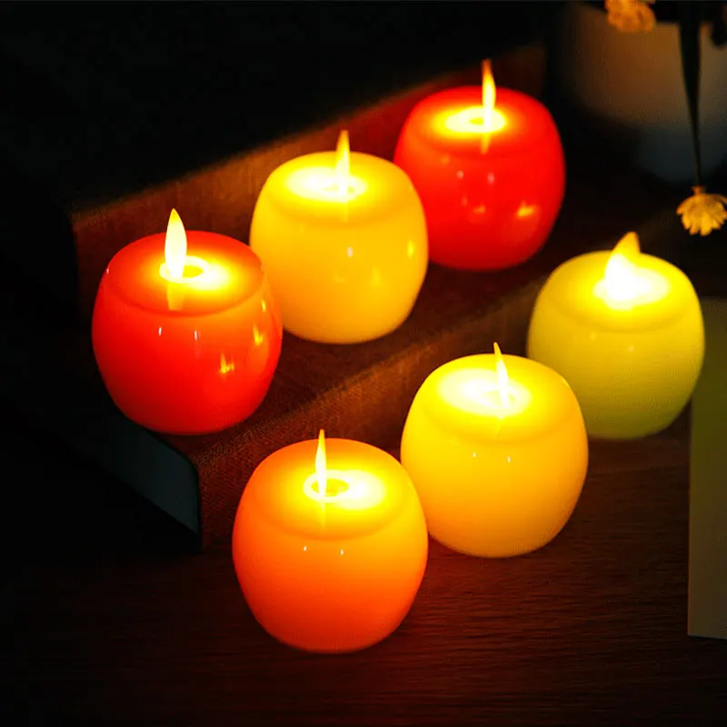 Pack of 6 Yellow Steady light Apple Shape Moving Wick Tea lights Candle Light For Wedding and Holiday Decoration
Pack of 6 Yellow Steady light Apple Shape Moving Wick Tea lights Candle Light For Wedding and Holiday Decoration