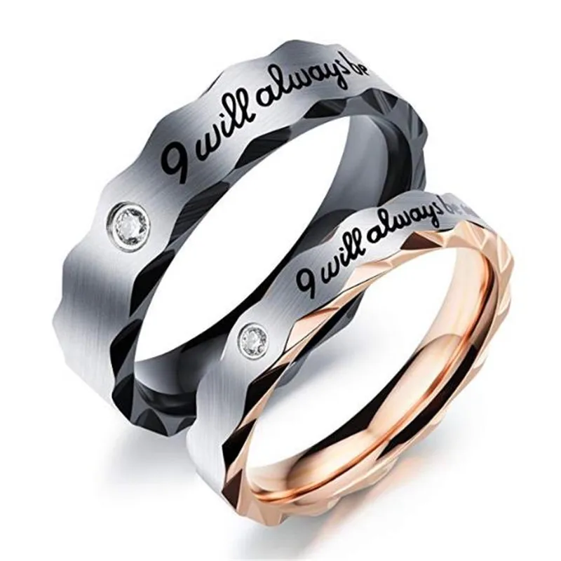 Romantic I Will Always Be with You Couples Rings Promise Engagement Wedding Bands for Lover men ring gothic
Romantic I Will Always Be with You Couples Rings Promise Engagement Wedding Bands for Lover men ring gothic